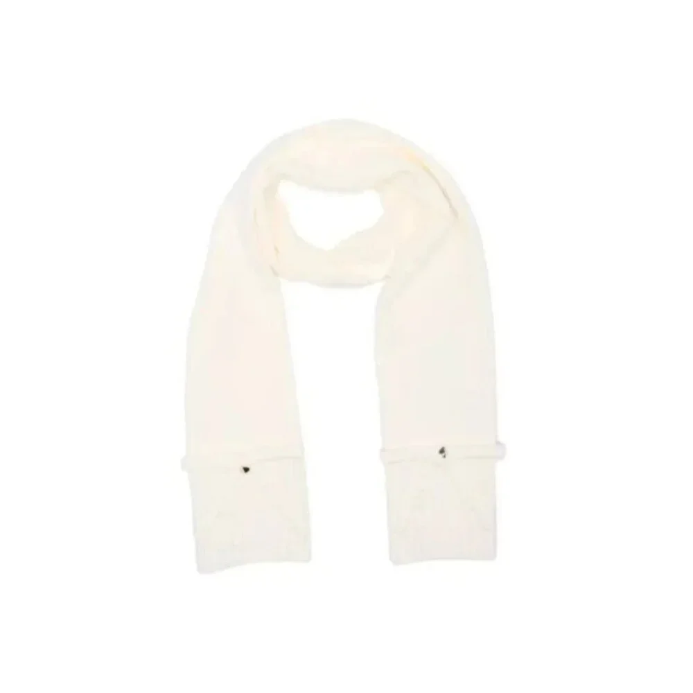 Kate Spade Bow Knit Scarf Winter White Cream NEW Nordstrom $98